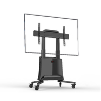 Heavy Duty Mobile TV Cart Electric Height Adjustable G100 with Storage - 90kg capacity - Black