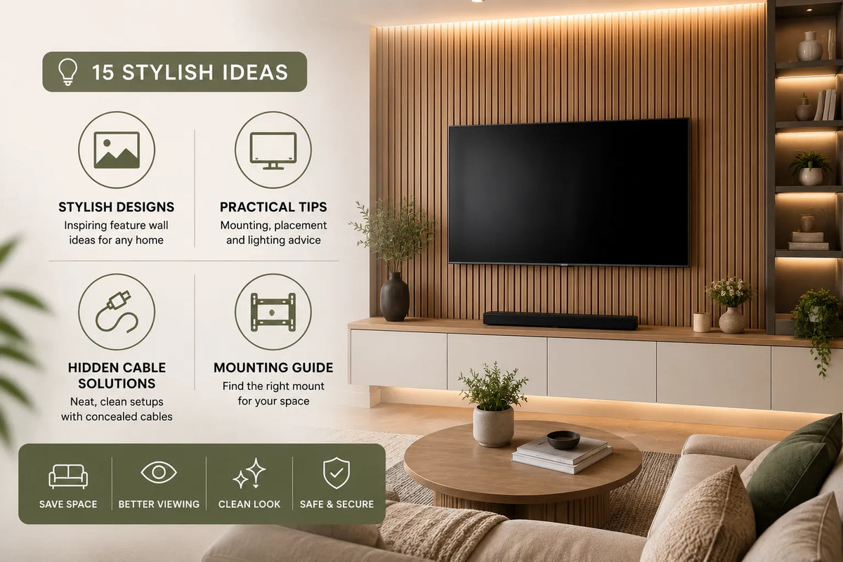 TV Wall Mounted Ideas: 15 Stylish Feature Wall Designs