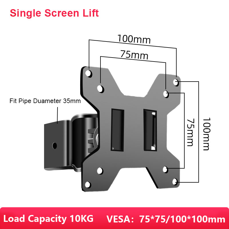 TV Monitor floor mobile stand Mount Bracket black marble base Gas Arm Shelf