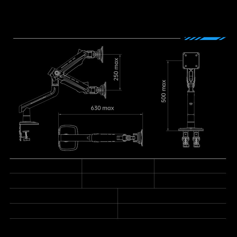 PINK RGB LIGHT Gaming Monitor Arm for Flat/Ultrawide/Curved Screen J5