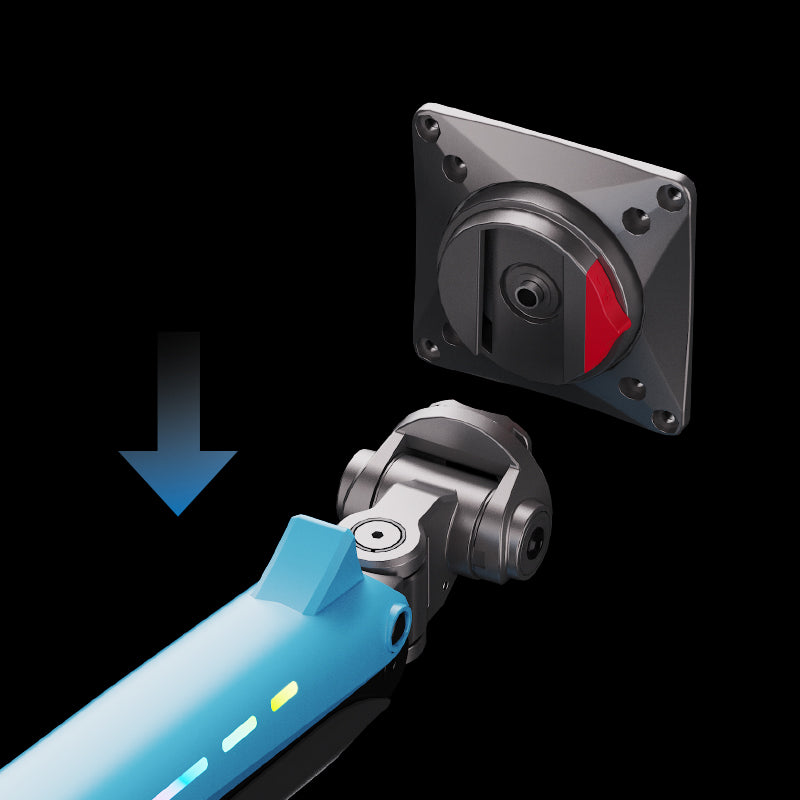 Blue RGB LIGHT Gaming Monitor Arm for Flat/Ultrawide/Curved Screen M7