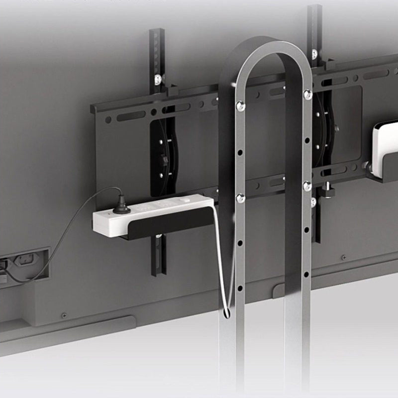 Silver Arc Mobile TV Stand with Rolling Wheels Artistic Floor TV Mount for 40-75 inch