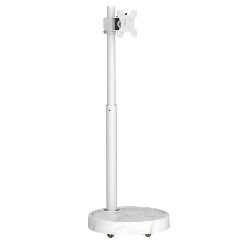 TV Monitor floor mobile stand Mount Bracket white marble base Gas Arm Shelf