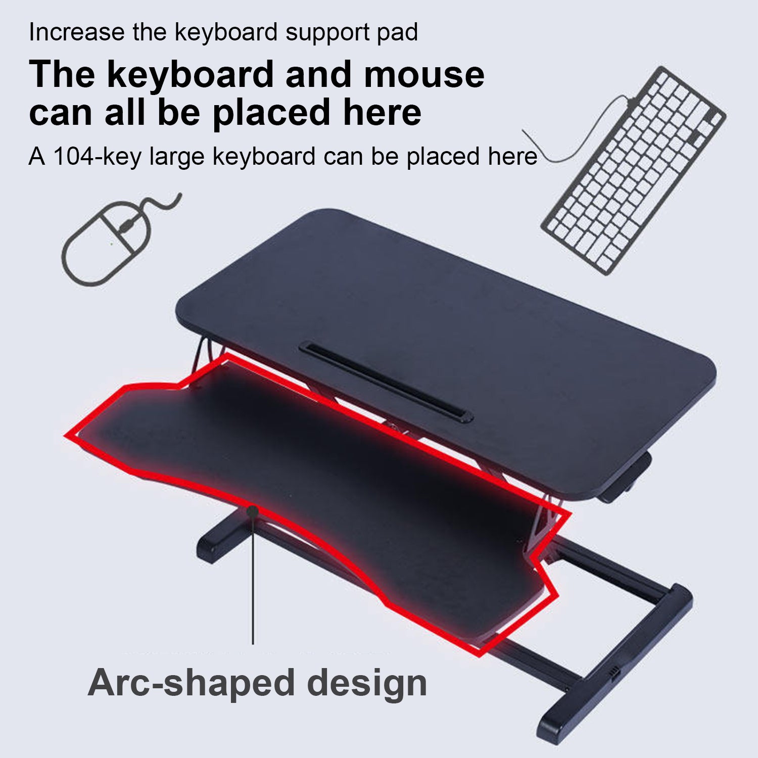 Sit Stand Desk Adjustable Riser 720x400mm GSD66HC-28M