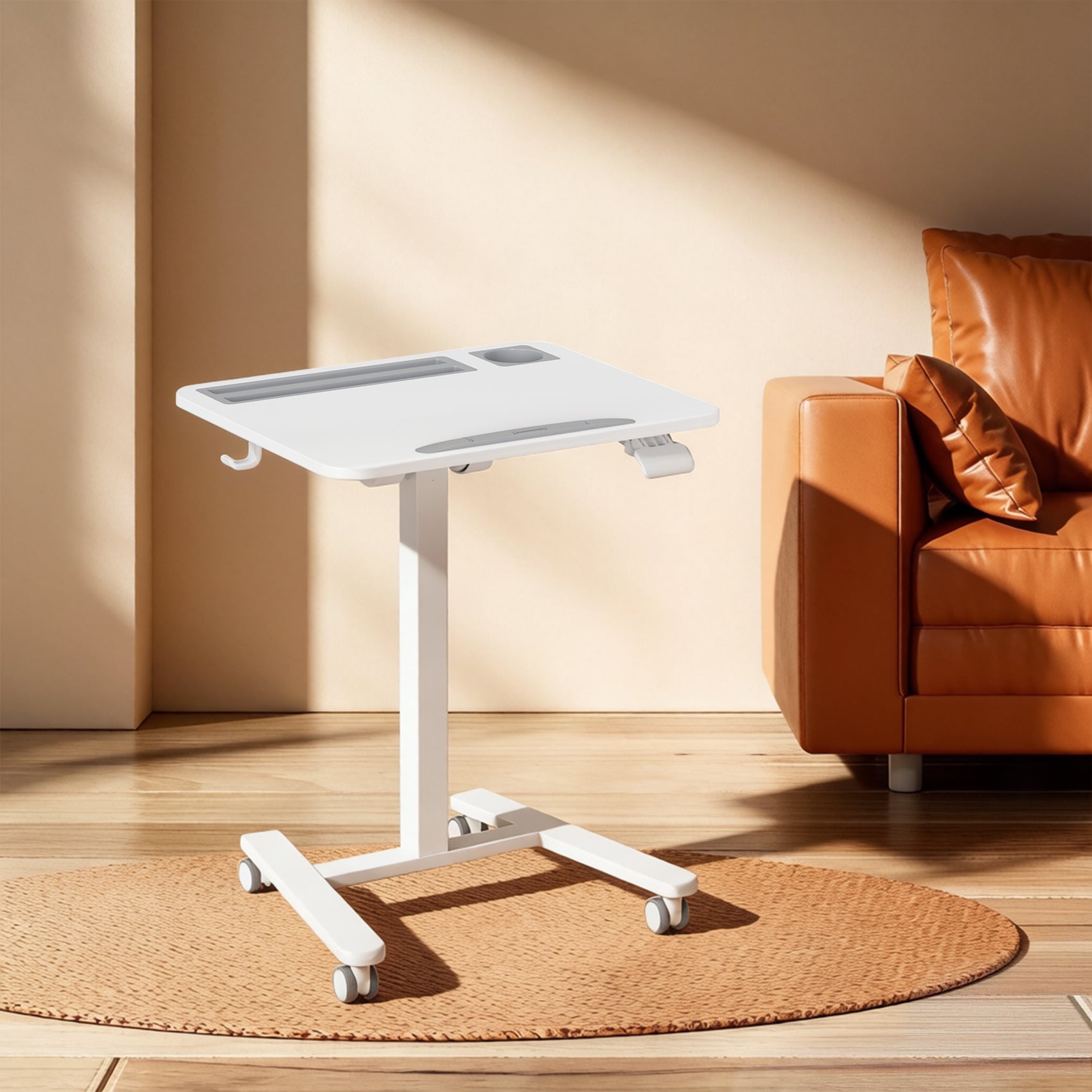 GKU Tiltable Height Adjustable Mobile Sit Stand Desk Wheely 700x500mm F047-FA122