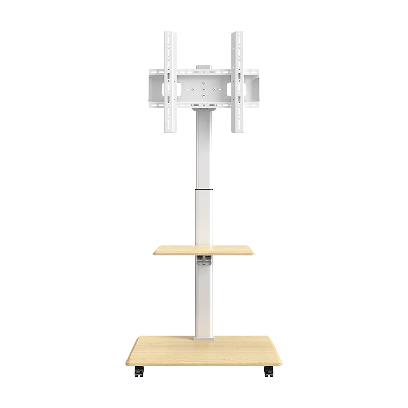 Floor TV Cart with Shelf | Swivel, Height Adjustable, Fits 26-65 Inch TVs, 40kg Capacity XZZDTP-05G