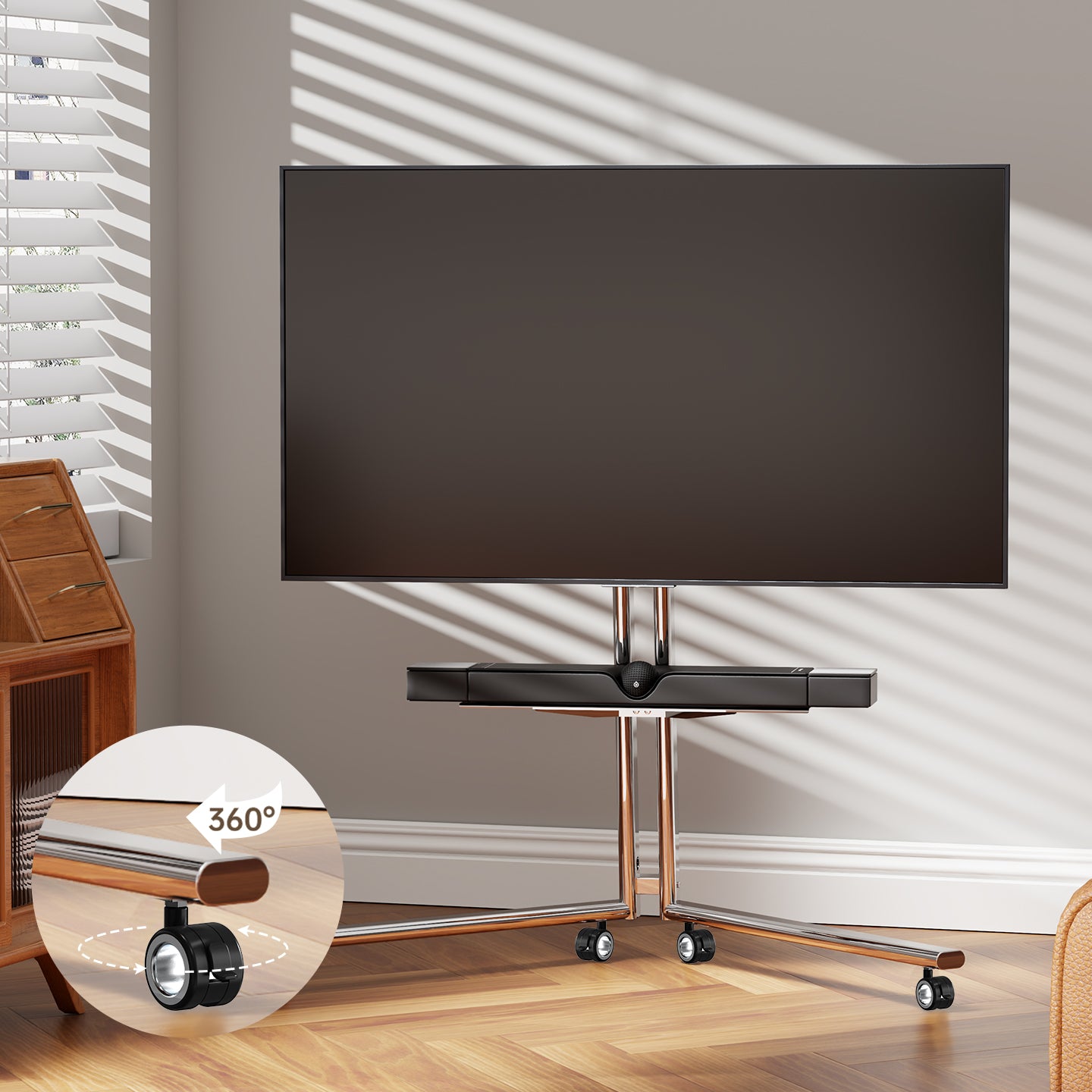 Pinnacle TV Art Mobile Stand stainless steel 32 to 65 inch