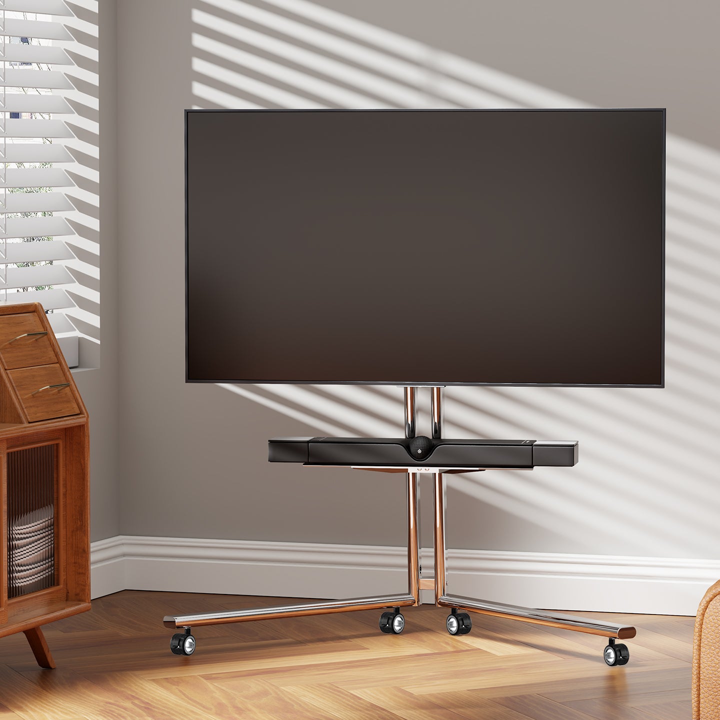 Pinnacle TV Art Mobile Stand stainless steel 32 to 65 inch