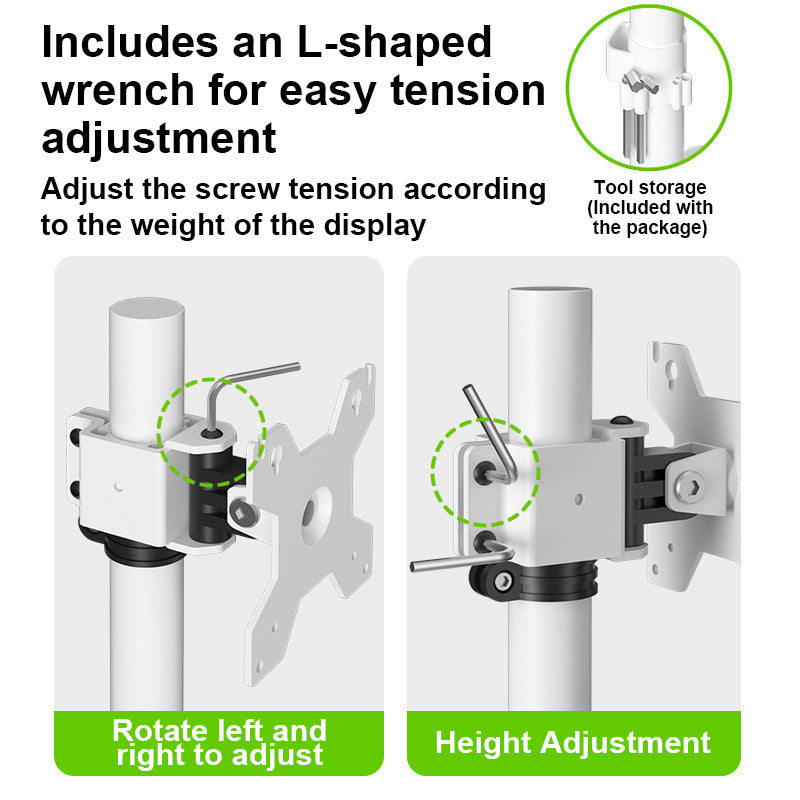 Ironview TV Monitor floor stand white METAL BASE 17-32 inch