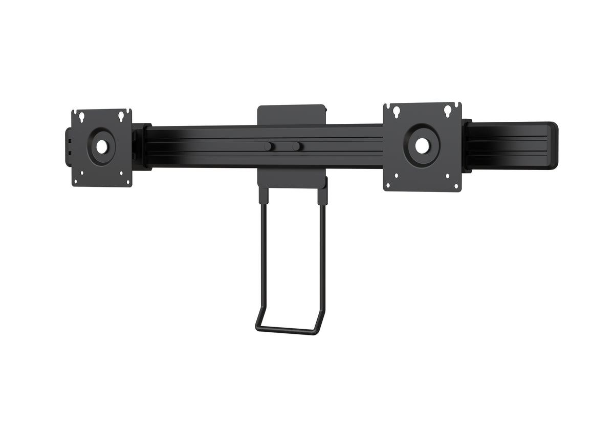 Dual‑Monitor Cross Bar & Monitor Arm Bundle | 17‑32 Inch VESA 75×75/100×100 Dual Screen Mount, Max 10kg Per Screen` >