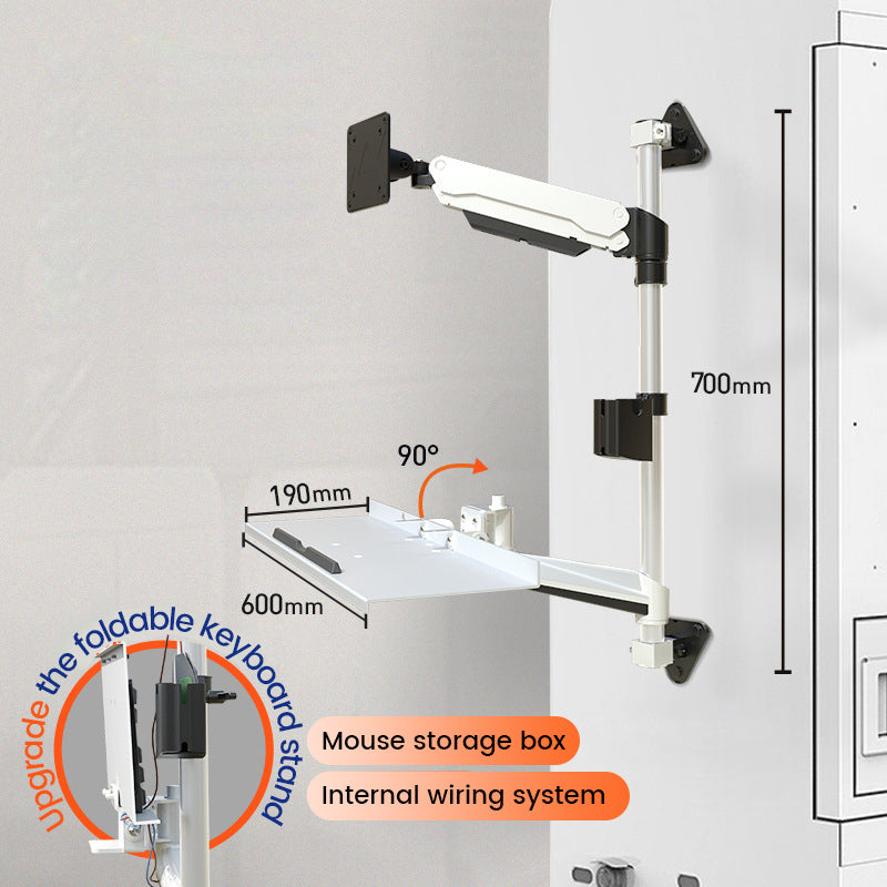 Heavy Duty Industrial Column Wall Mount for Monitor and Keyboard Tray FE210