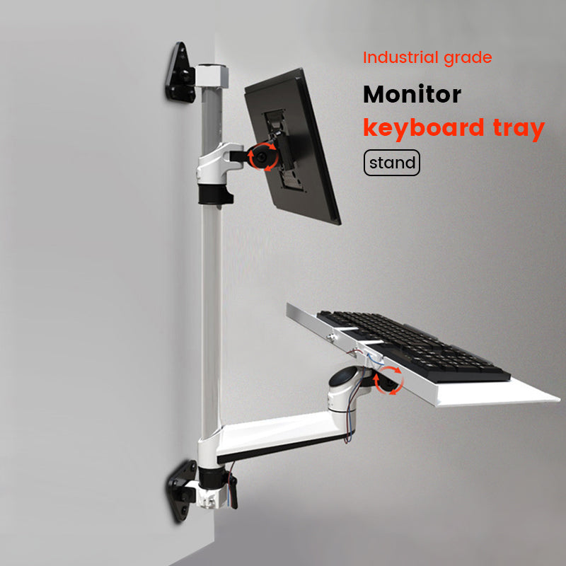 Heavy Duty Industrial Column Wall Mount for Monitor and Keyboard Tray FE210