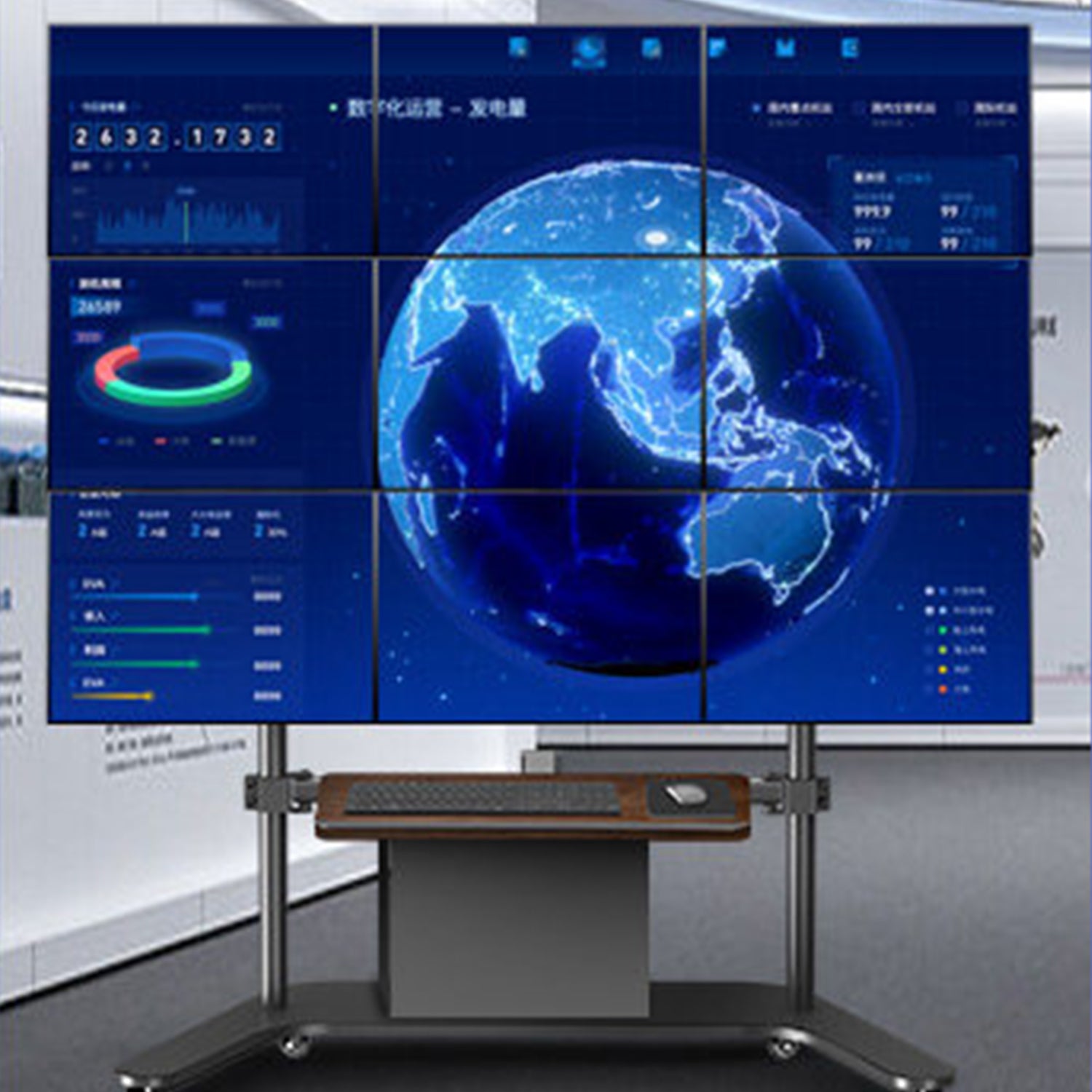 Multiple screen Stand Cart Mount Bracket trolley gas arm metal