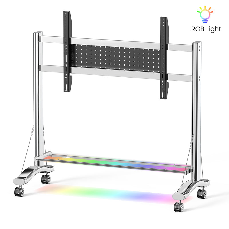 Glowing Large Screen Mobile TV Stand Cart Mount Bracket with LED 60 to 110 inch