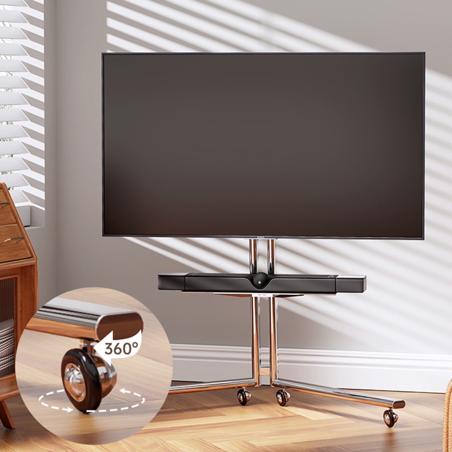 Pinnacle TV Art Mobile Stand stainless steel 32 to 65 inch