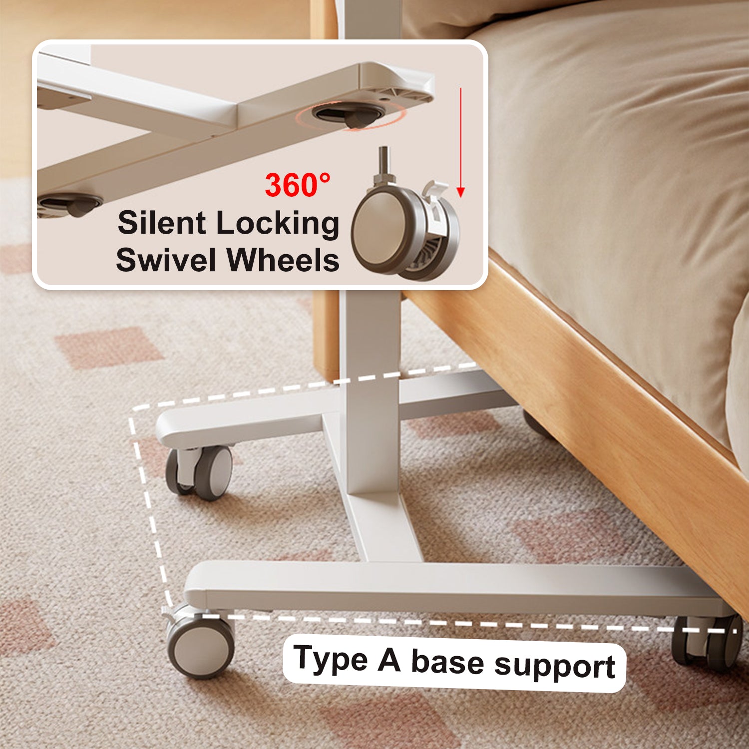 Mobile WHEELY Sit Stand Desk Work Station 600X500MM FA122ww
