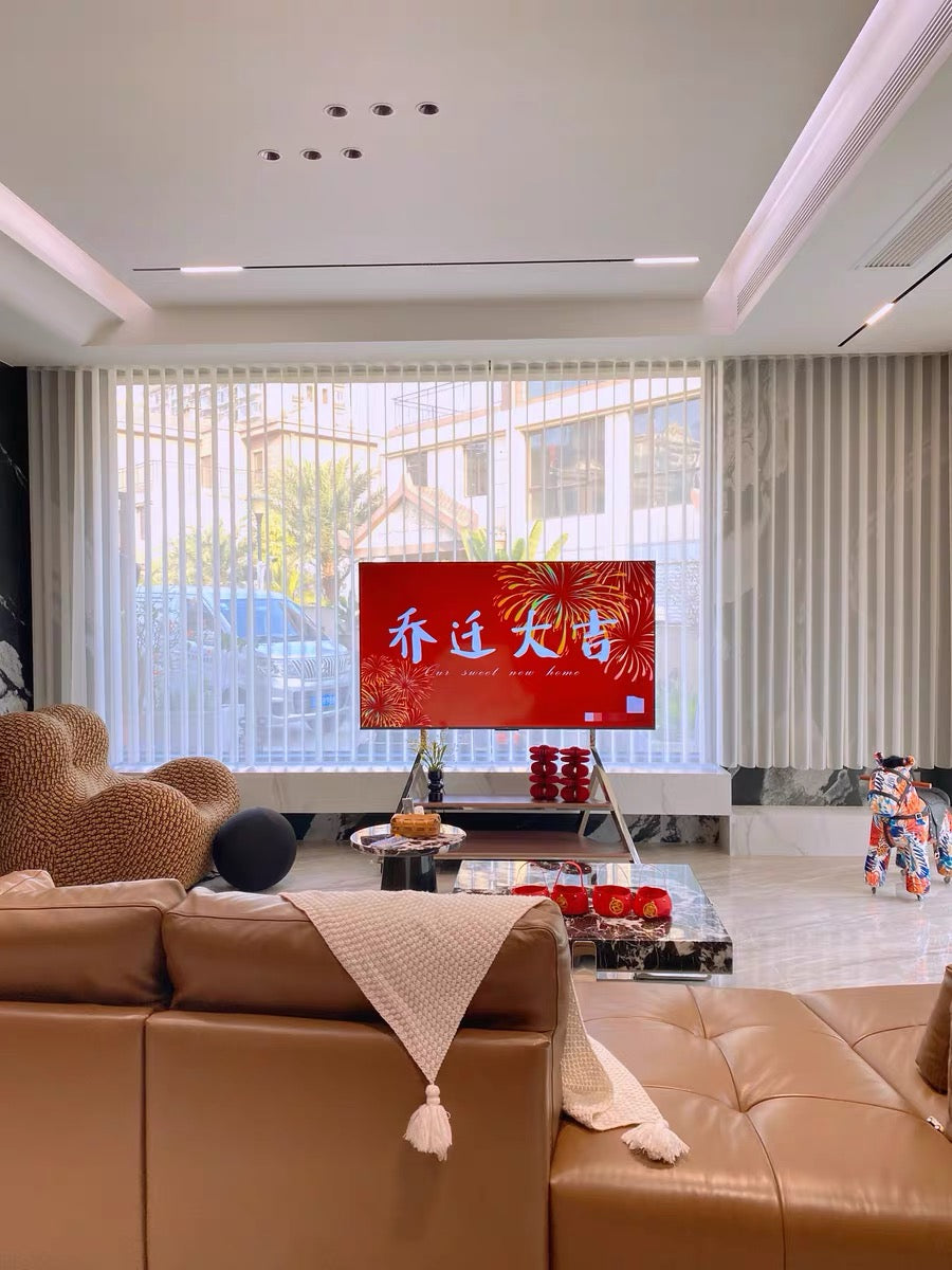 Large Tower Art Mobile TV Stand Trolley Mount Bracket with Storage 50-100 inch