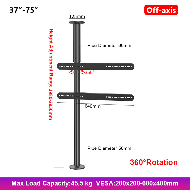 Axis Pro Floor to Ceiling TV Pole Mount