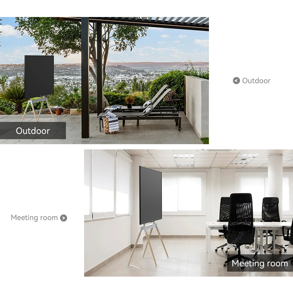 Aura Pro Mobile TV Felt style FOUR-leg beech wood stand Mount Bracket 55-86 inch