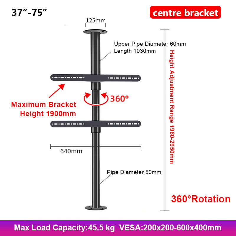 Axis Pro Floor to Ceiling TV Pole Bracket Mount Heavy Duty