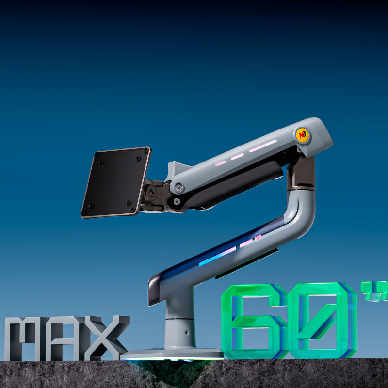 RGB LIGHT Gaming Monitor Arm for Flat/Ultrawide/Curved Mount V6