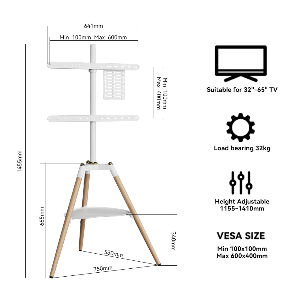 Iron tray style with four-legged beech wood stand Mount Bracket