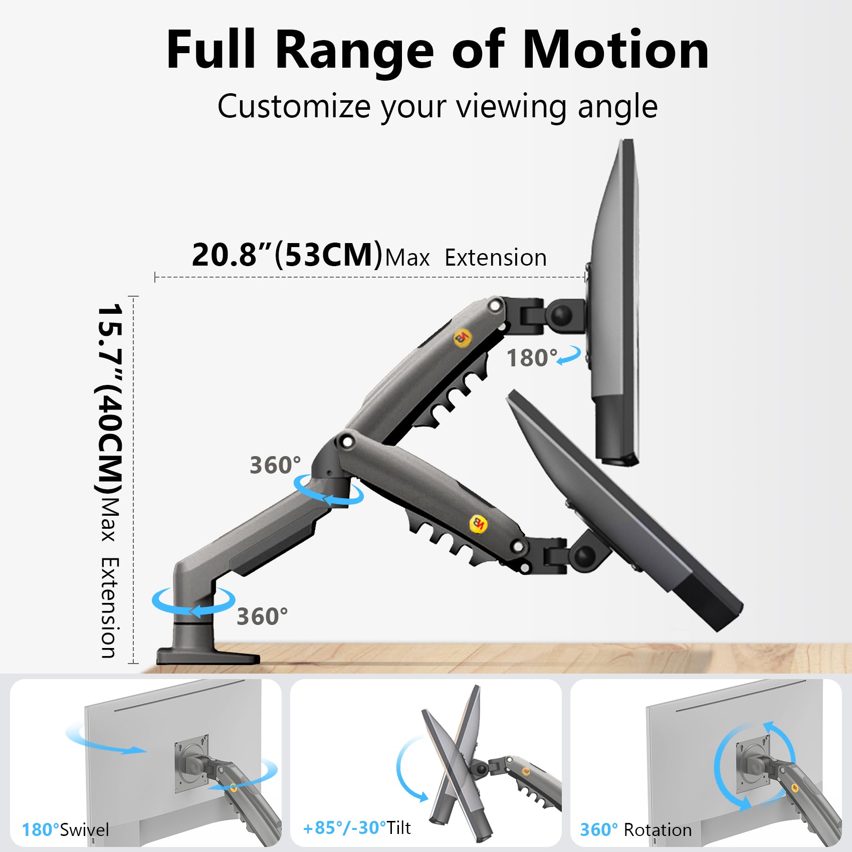 BEST VALUE | ScreenMounts Single Monitor Arm