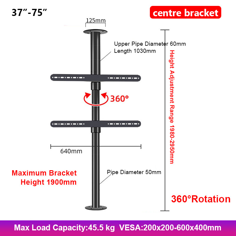 Axis Pro Floor to Ceiling TV Pole Bracket Mount Heavy Duty