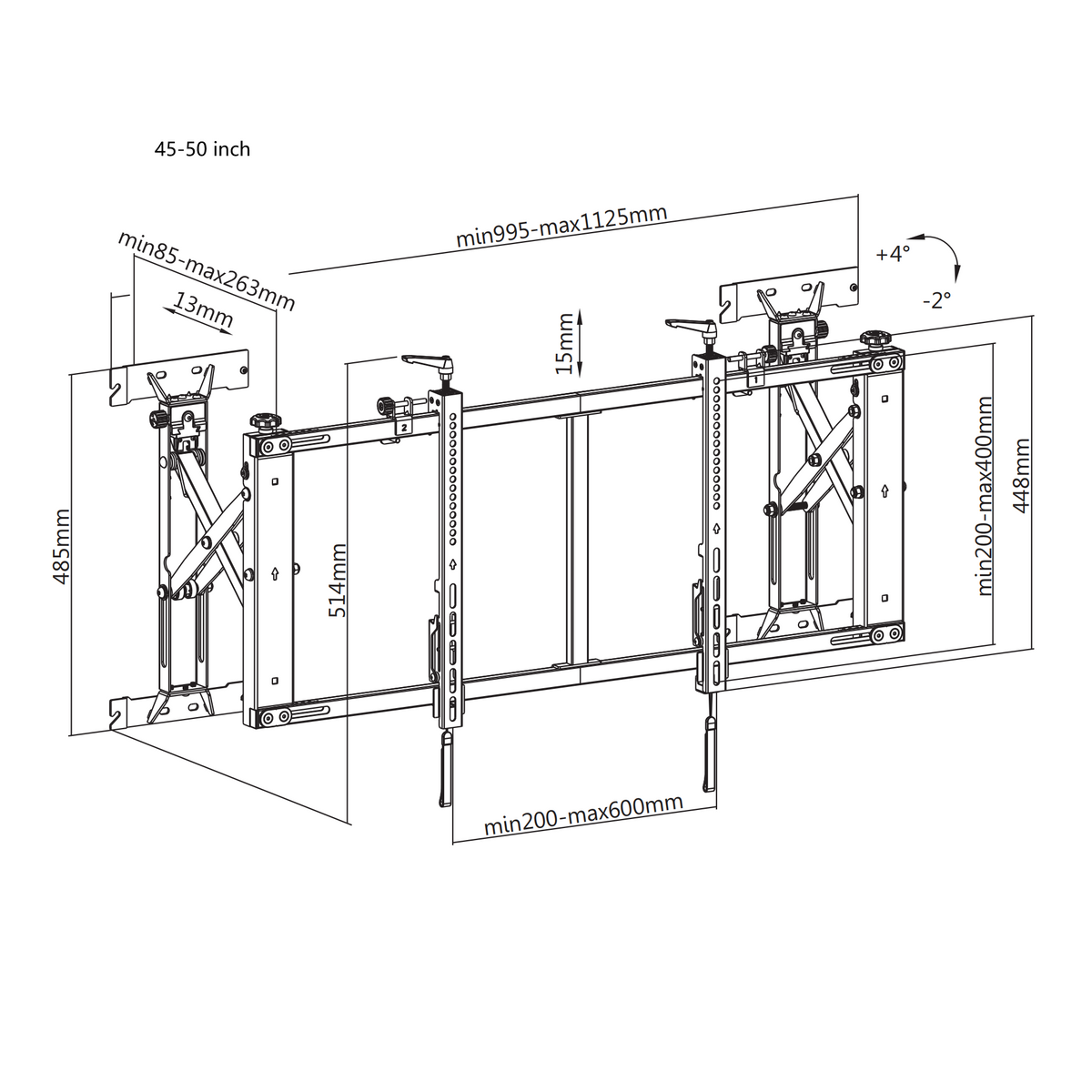 Mountech Premium Quick Assembly Video Wall Mount TV WALL Pop Out MTLWMP12 ETA 10.20