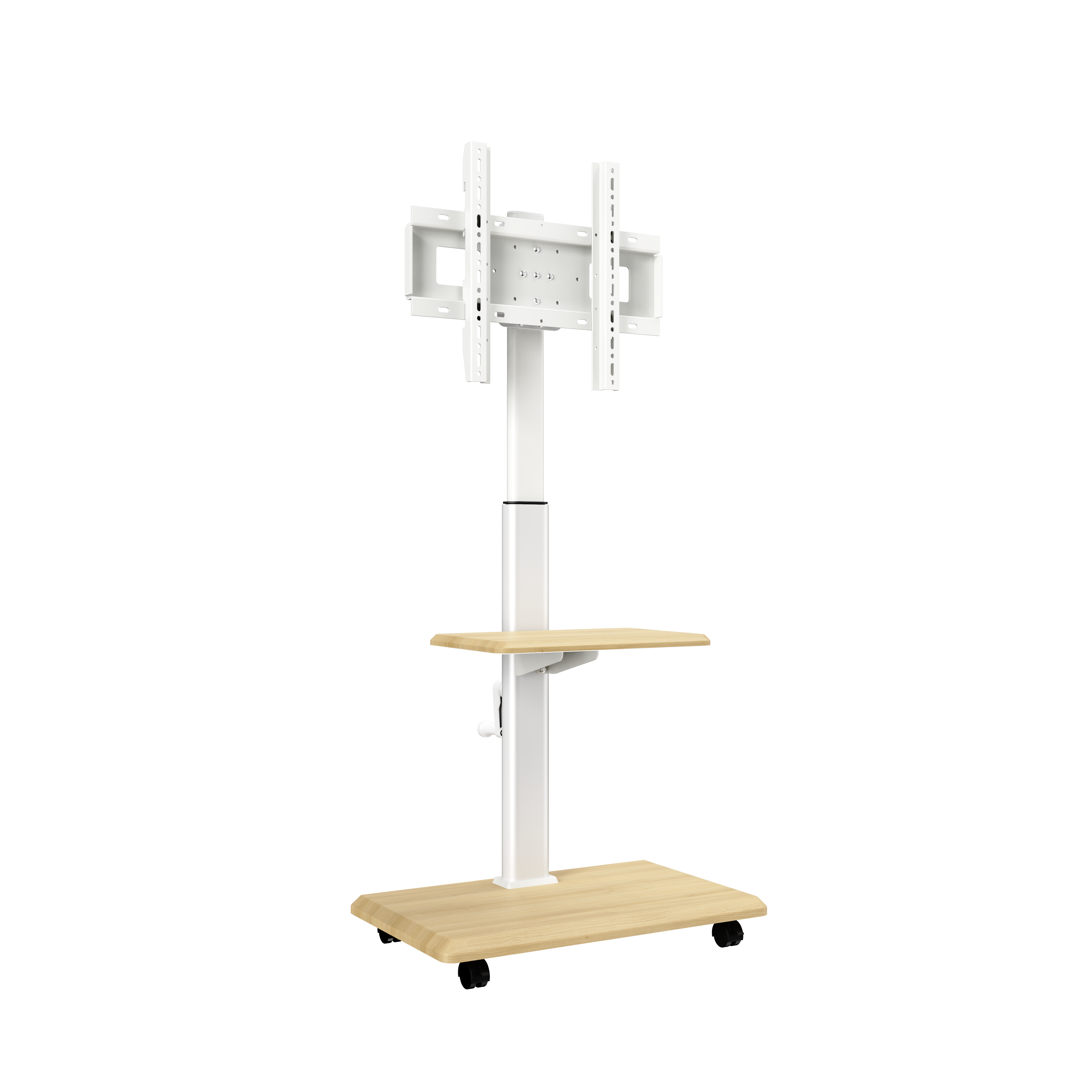 TV Cart with Shelf | Swivel, Height Adjustable, Fits 26-65 Inch TVs 40kg Capacity DZXZSY-05G