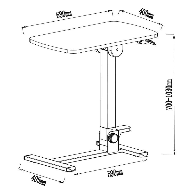 ONLINE Mobile WHEELY Sit Stand Desk Folding Work Station 680x400MM FA107