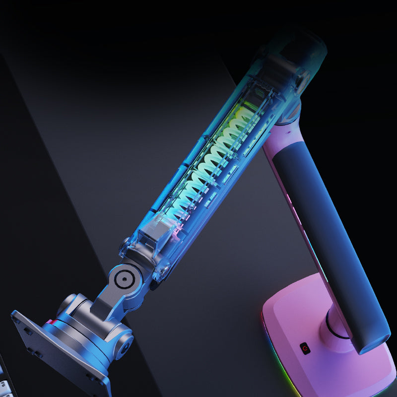 PINK RGB LIGHT Gaming Monitor Arm for Flat/Ultrawide/Curved Mount J5