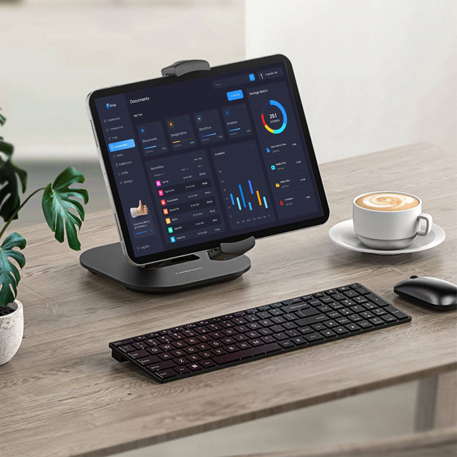 Universal Tablet & Smartphone Holder - 360° Rotation for Desk & Travel