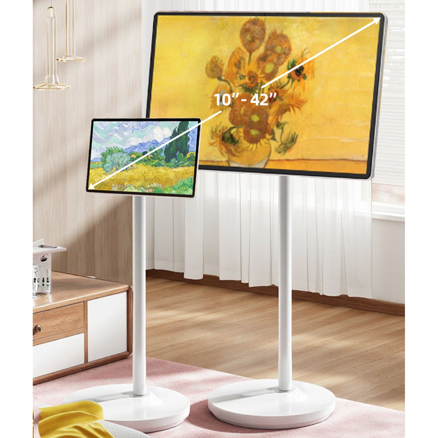 FlexView Mobile Tv Monitor floor stand Cart Mount Bracket rotating 10 to 42 inch