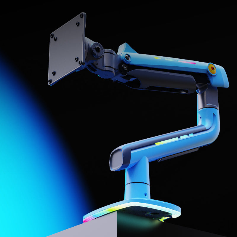 Blue RGB LIGHT Gaming Monitor Arm for Flat/Ultrawide/Curved Screen M7