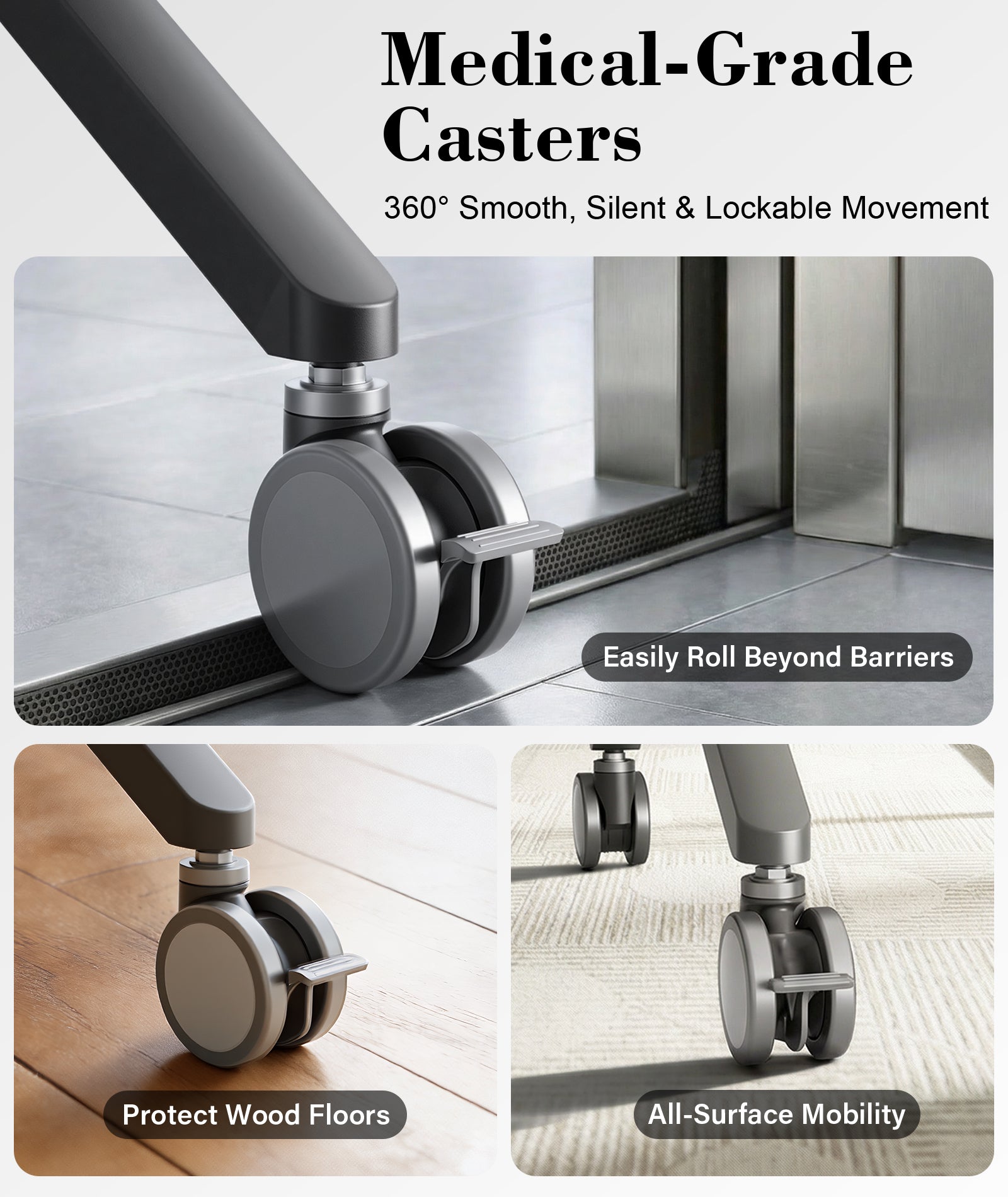 2026 NB P150 Electric Motorized Mobile TV Cart for 65-90" Screens Touch Panels