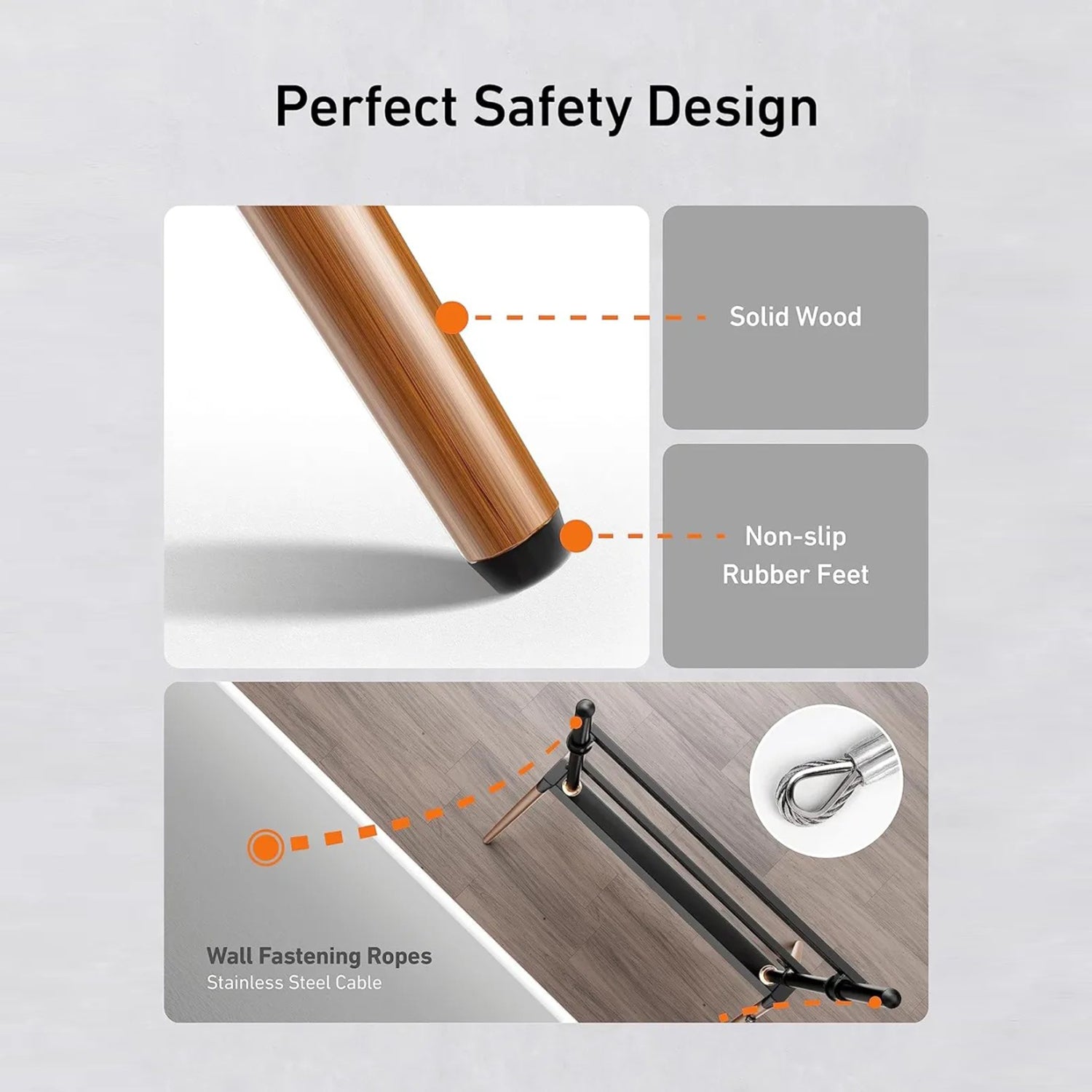 Felt style three-leg beech wood stand