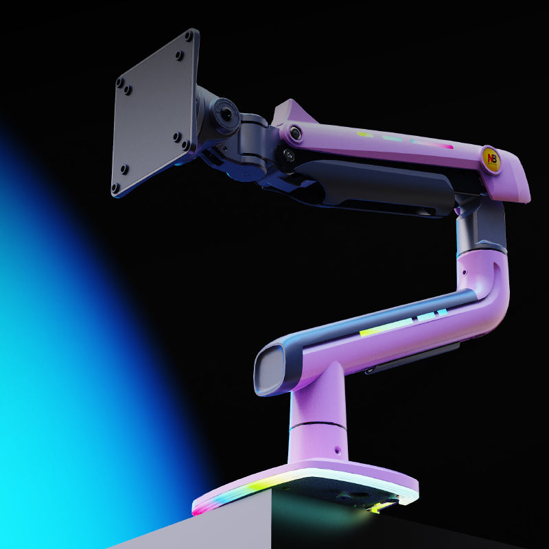 PINK RGB LIGHT Gaming Monitor Arm for Flat/Ultrawide/Curved Screen J5