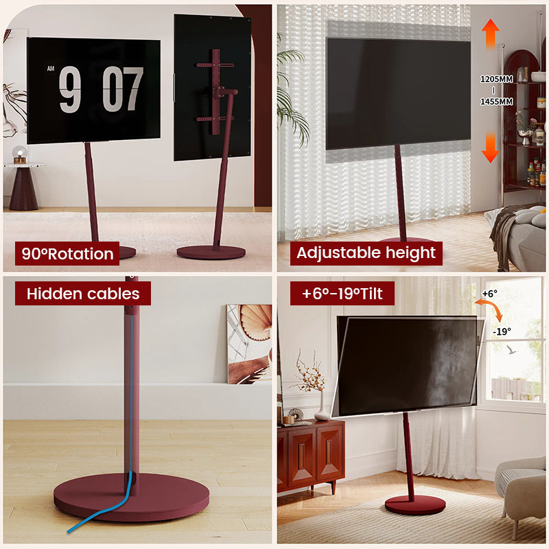 Torre di Pisa Artistic Rotating TV Floor Stand For 32-75" TVs Horizonal/Landscape