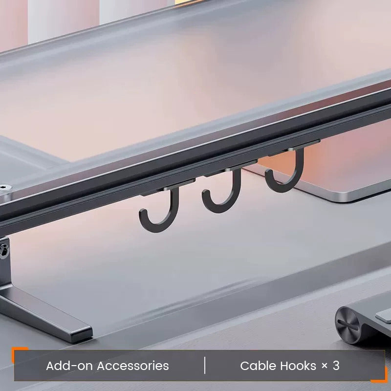 Ergonomic Monitor Riser with RGB Lighting Acrylic Aluminum Height Adjustable Dual Monitor Stand