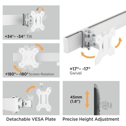 Mountech Multi Display Aluminum Monitor Arms Mount Heavy Duty Articulating 6 screens