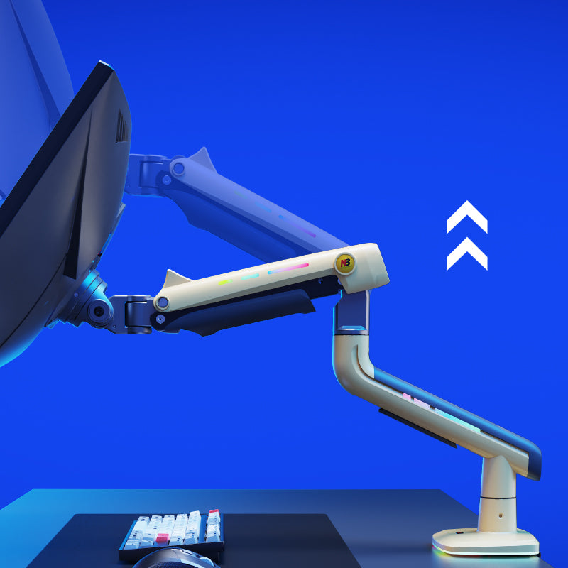 Yellow RGB LIGHT Gaming Monitor Arm for Flat/Ultrawide/Curved Screen D7