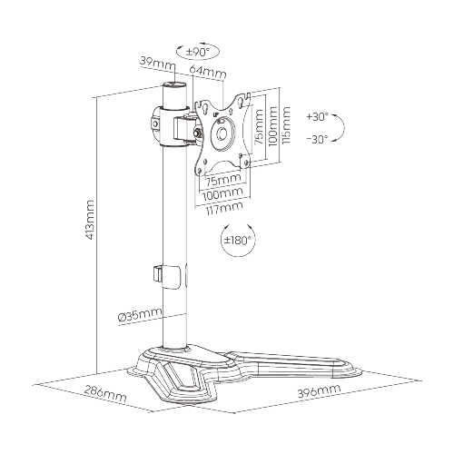 Premium Aluminum Articulating Monitor Stand MTLDMB01 ETA10.20