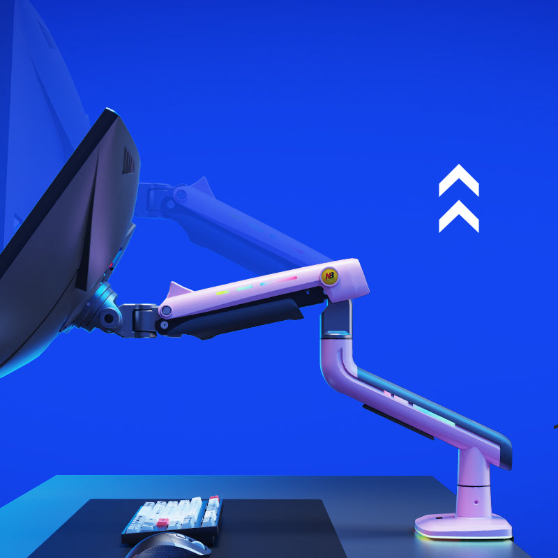 PINK RGB LIGHT Gaming Monitor Arm for Flat/Ultrawide/Curved Screen J5