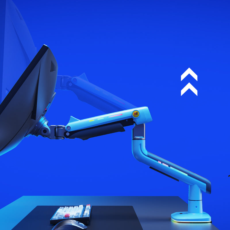 Blue RGB LIGHT Gaming Monitor Arm for Flat/Ultrawide/Curved Screen M7