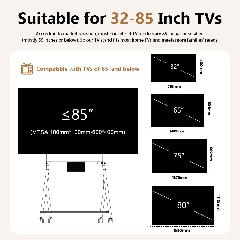 SteelRoll Mobile Tv Trolley Stand AGT80