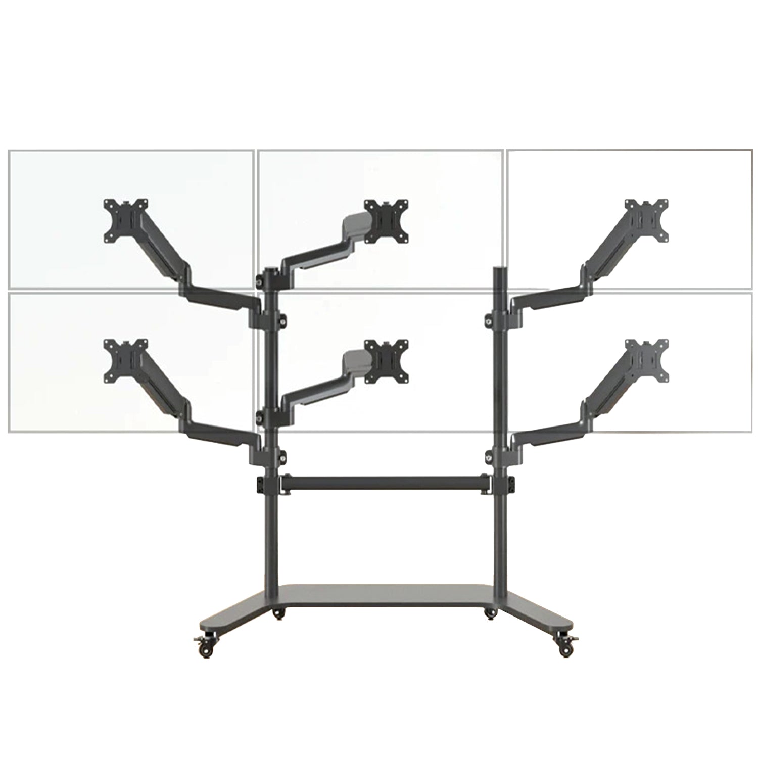 Multiple screen Stand Cart Mount Bracket trolley gas arm metal
