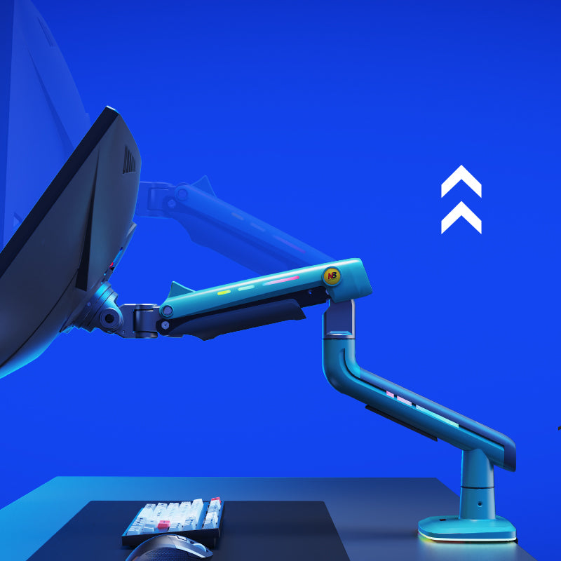 GREEN RGB LIGHT Gaming Monitor Arm for Flat/Ultrawide/Curved Mount k5