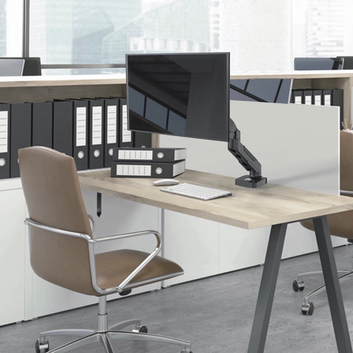 GKU Gas Spring Single Monitor Arm - EziRiser Monitor Mount black