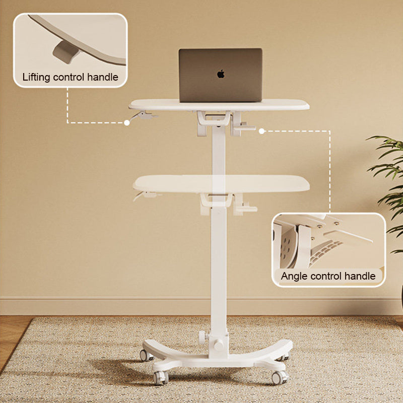 Mobile WHEELY Sit Stand DeskFoldable680X535MM Timber Look Desktop FA106lwoow